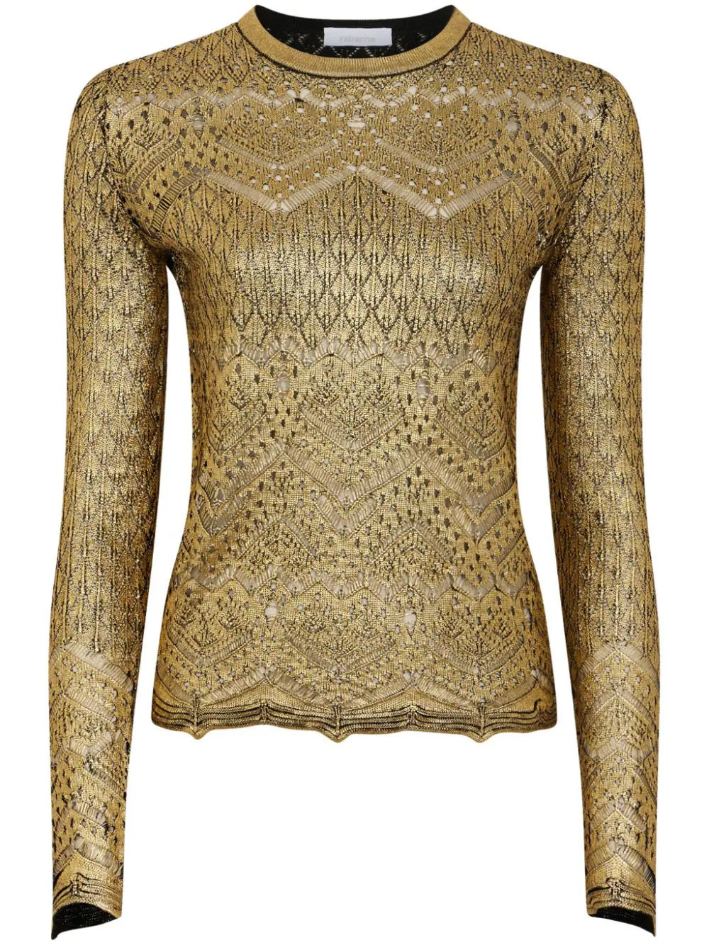 Rabanne metallic knit top - Gold | Farfetch Global
