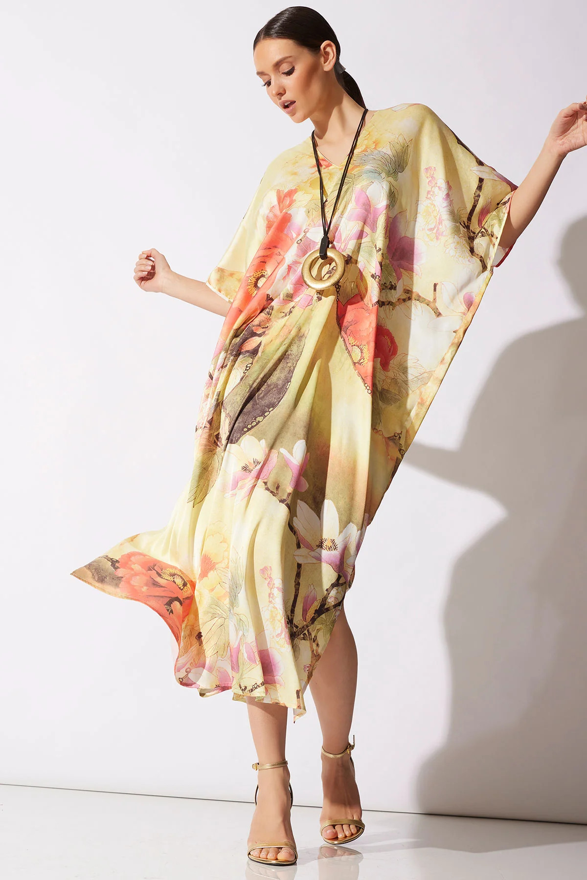 Floral Garden V-Neck Caftan | Natori