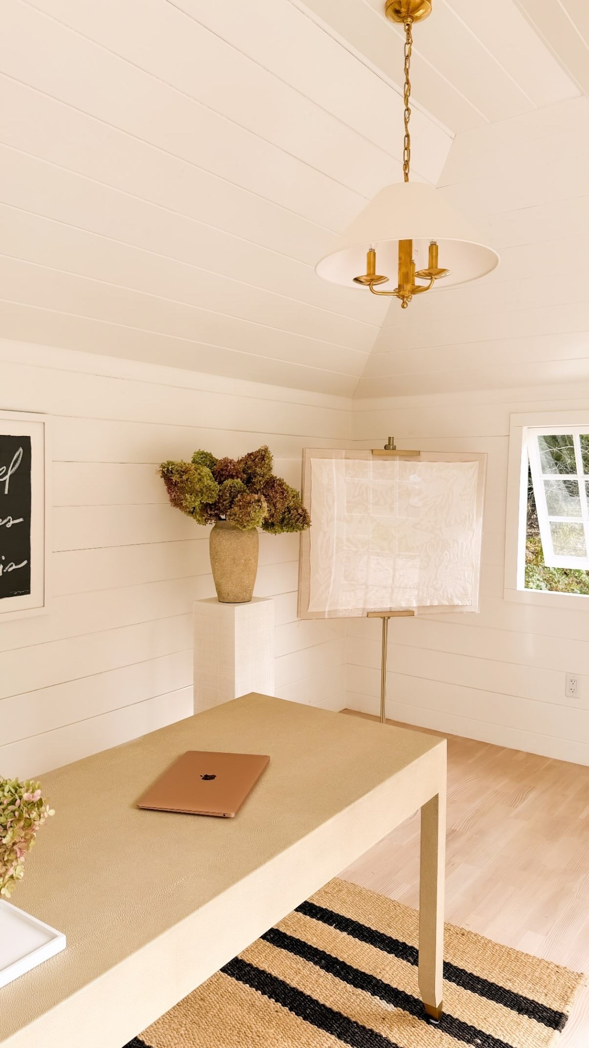 Home office, pendant light, decor. More details on my Substack.
