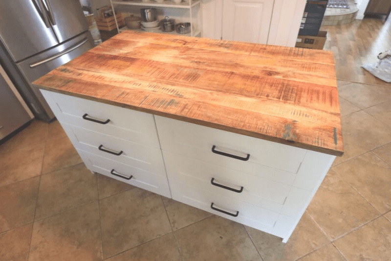 We still love our IKEA Kitchen Island many years later. The DIY tutorial is on our website:
https://freerangecottage.com/ikea-diy-kitchen-island-with-thrifted-counter-top/
#LTKHome #LTKIkea
 

 