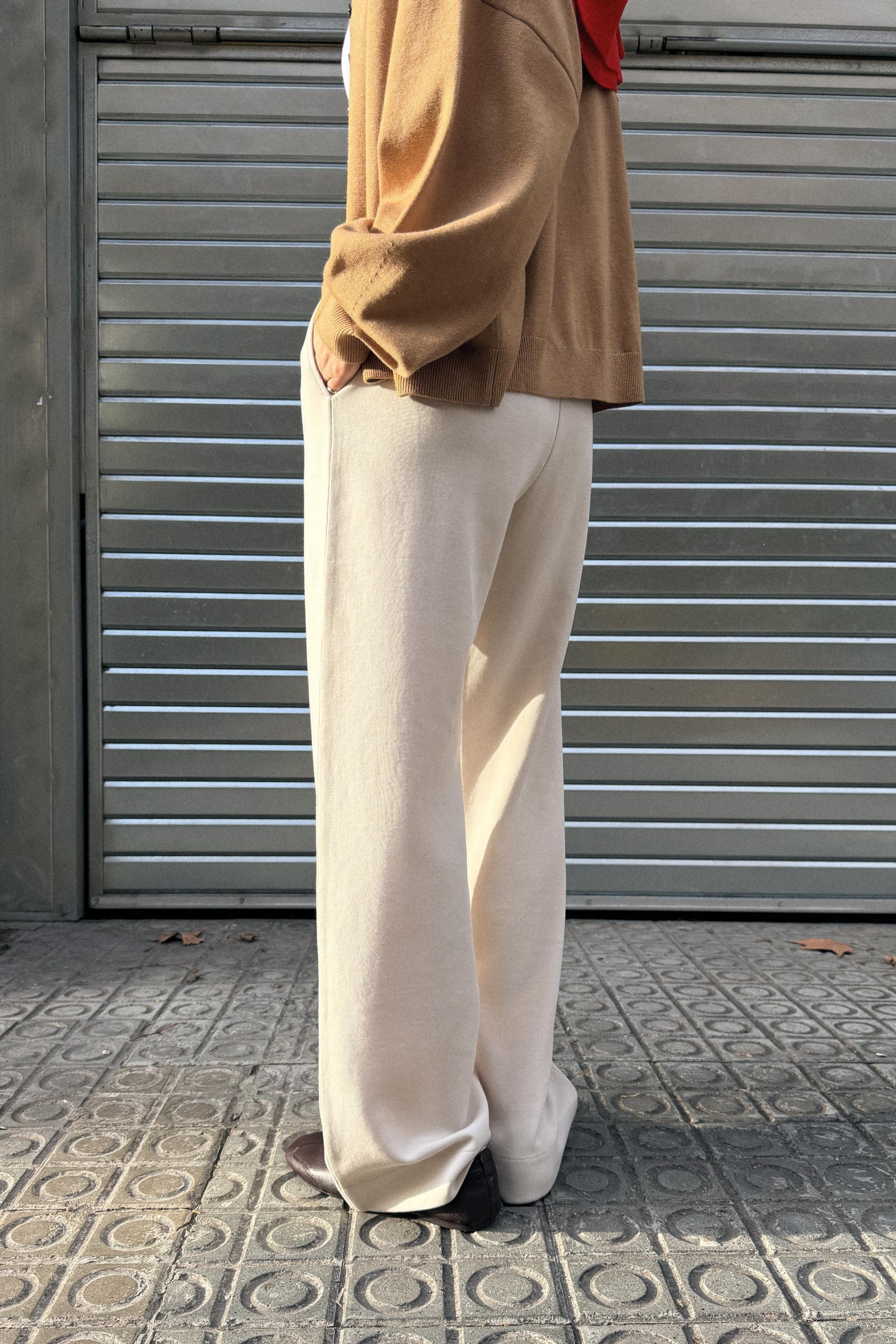 WASHED-EFFECT INTERLOCK TROUSERS | Zara UK