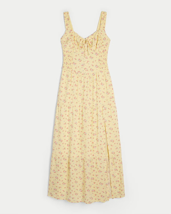 Hollister Sofia Side-Smocked Maxi Dress | Hollister (UK)