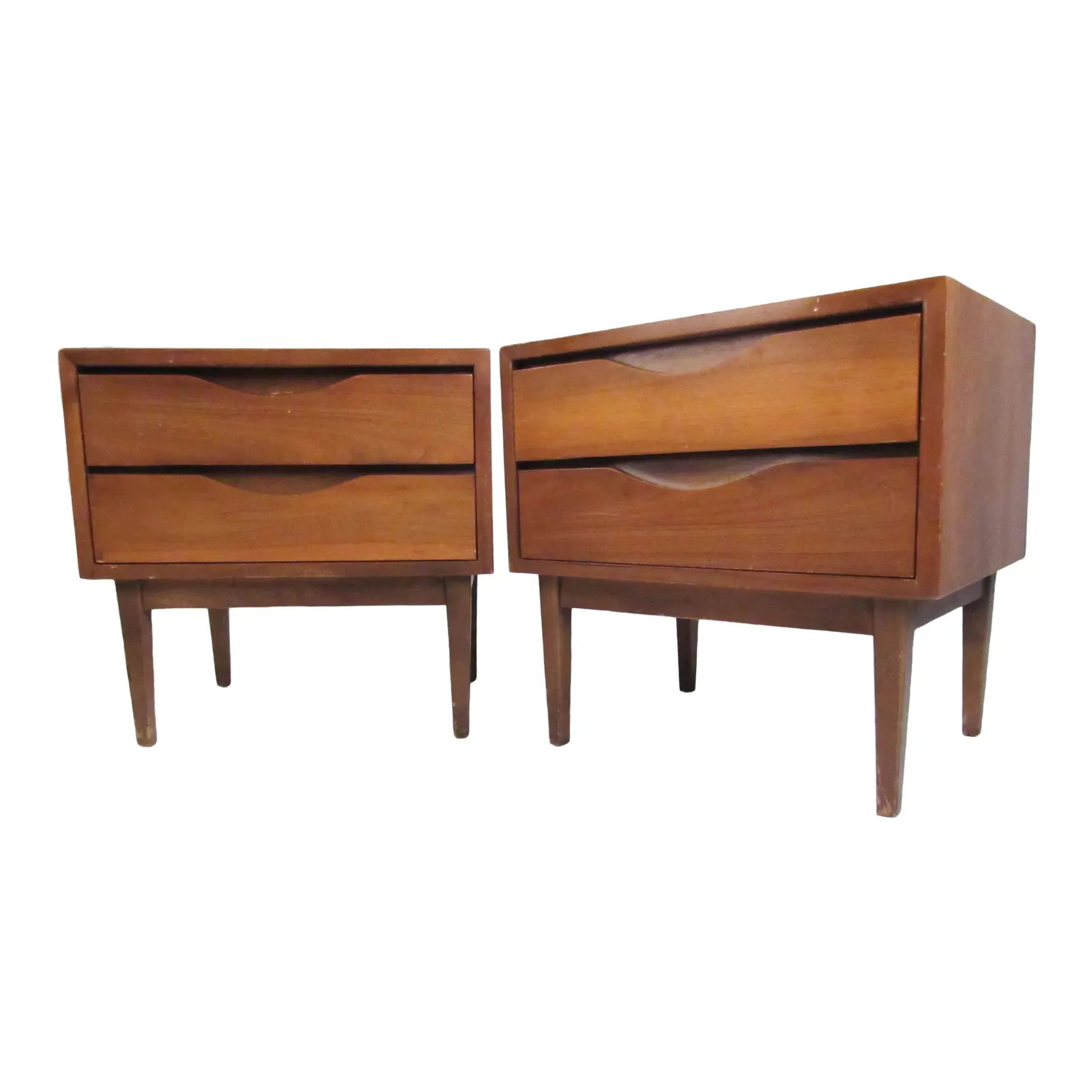 Pair of Vintage Modern Nightstands by American of Martinsville | Chairish