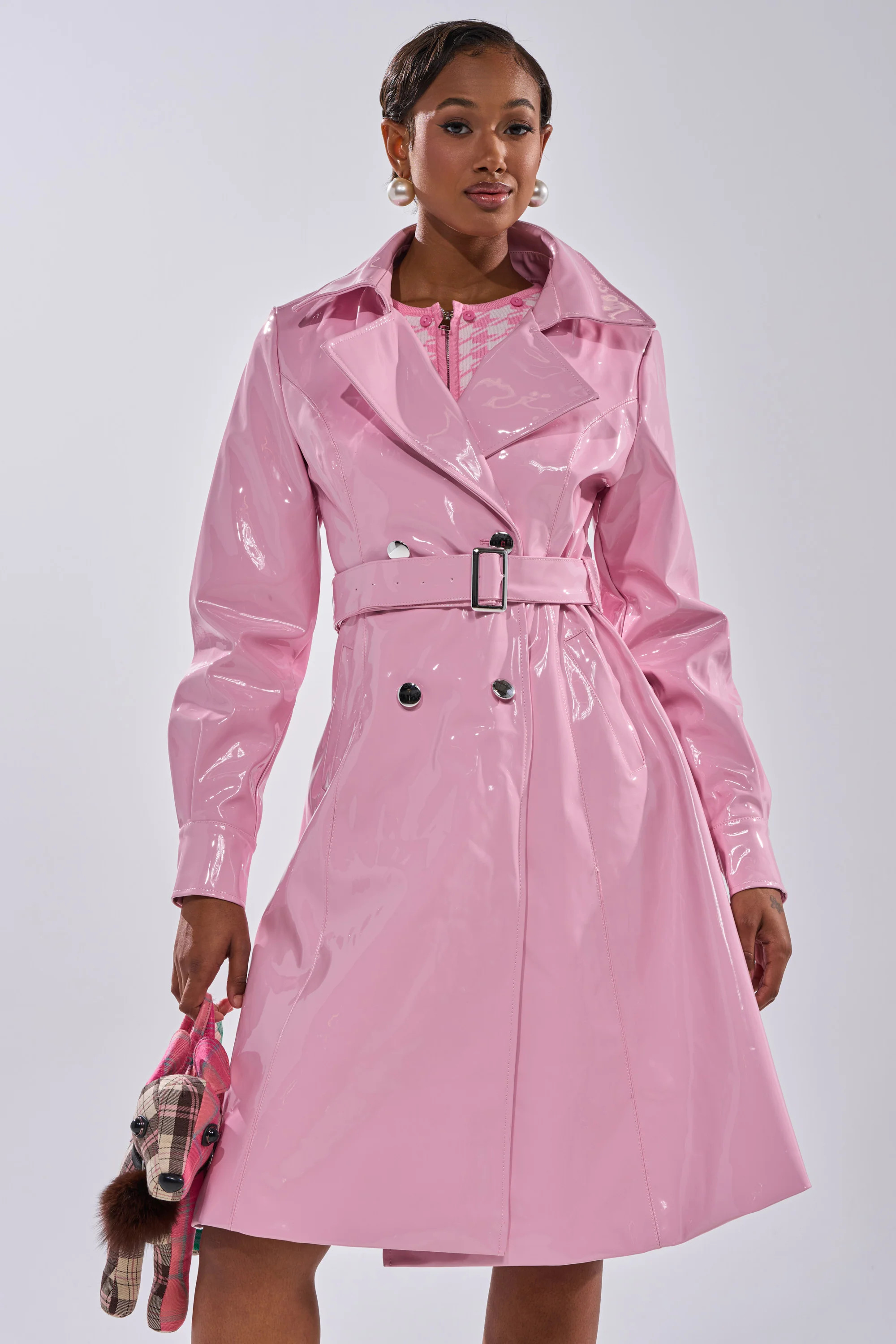 MITICA PATENT TRENCH IN BUBBLEGUM PINK | AKIRA