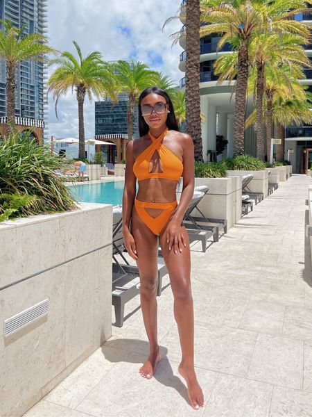 Orange swimsuit, REVOLVE swim, Spring break swimsuit, Miami swimsuit, Dior sunglasses 

#LTKswim #LTKtravel