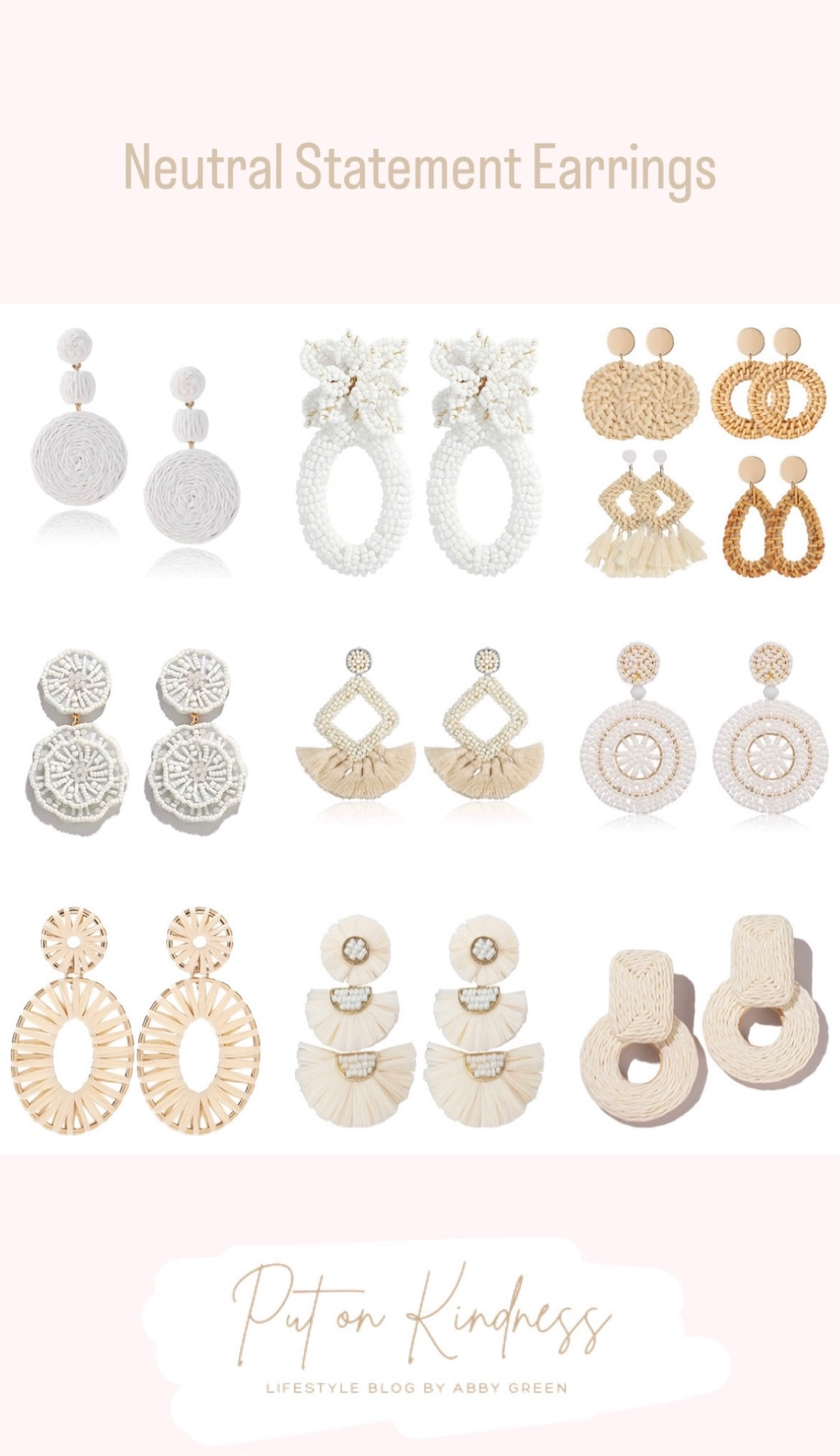 Amazon earrings. Statement earrings. Rattan earrings. Raffia earrings. Neutral white earrings.

#LTKstyletip #LTKworkwear #LTKunder50