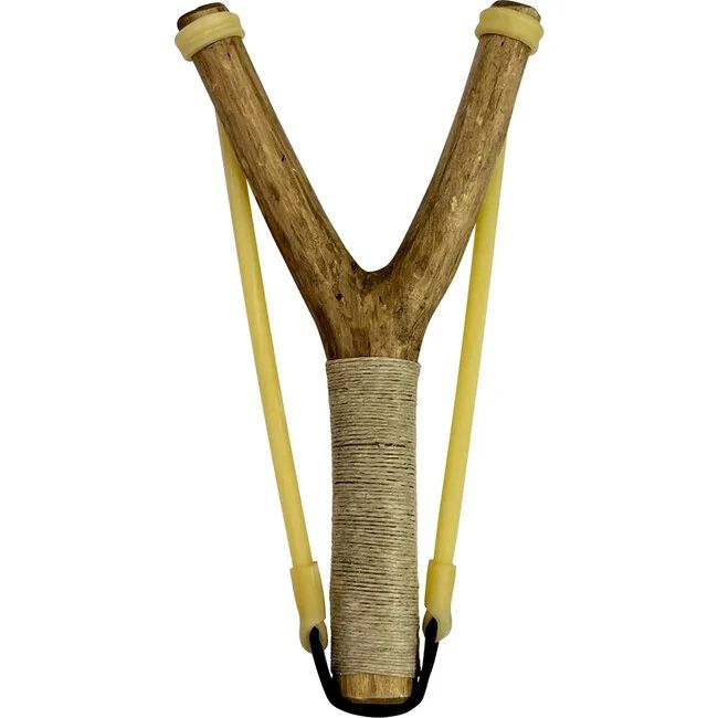 Natural Wood With Rope Grip Slingshot | Maisonette