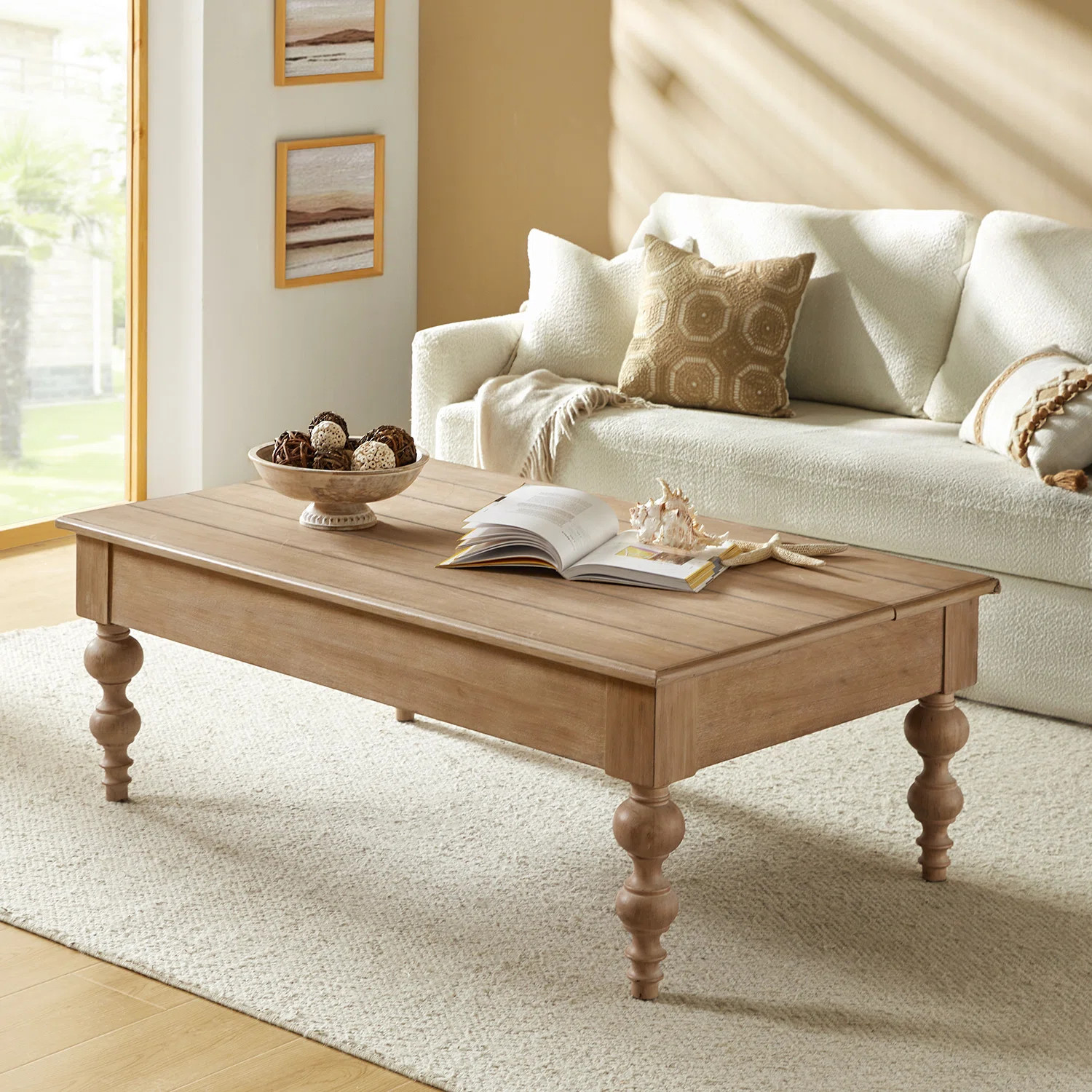 Aristidh Rectangular Coffee Table with Storage Shelf | Wayfair North America