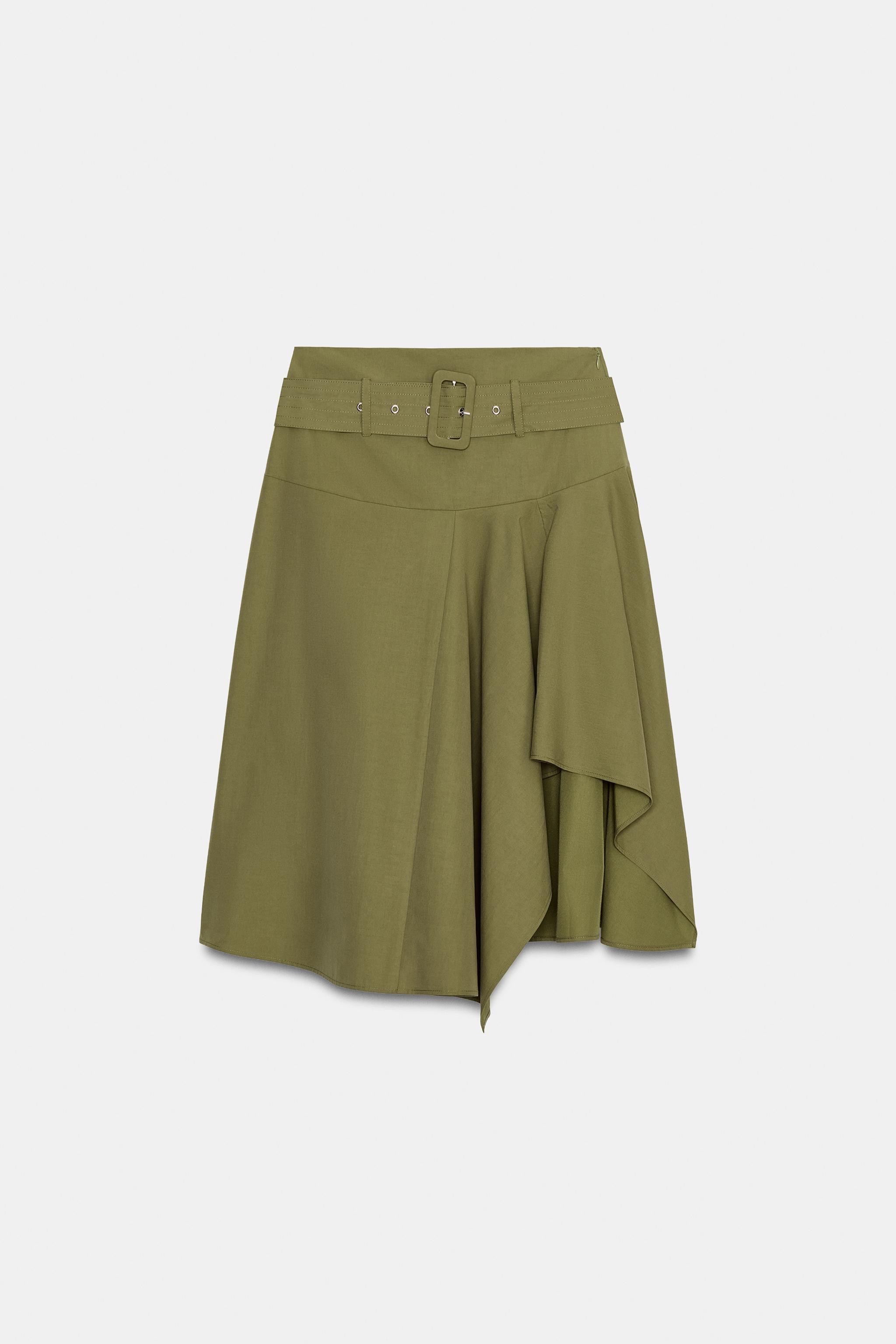MIDI SKIRT WITH BELT | Zara UK