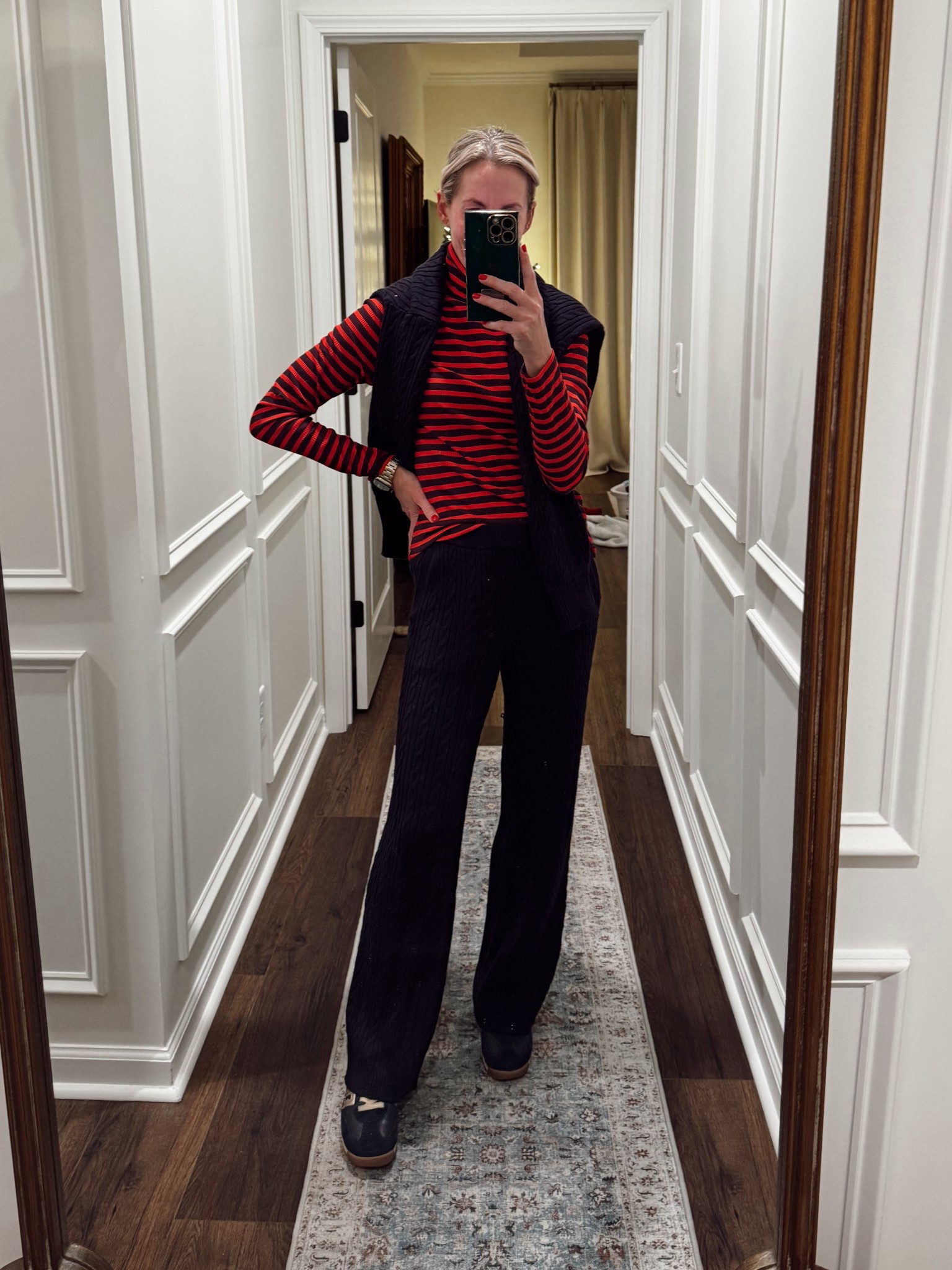 Travel outfit - Walmart knit set and Walmart turtleneck- all under $25 

Size XS 