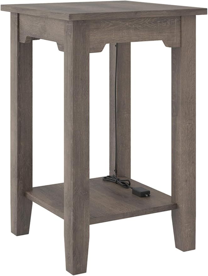 Signature Design by Ashley Arlenbry Farmhouse Square Chair Side End Table with Lower Fixed Shelf ... | Amazon (US)