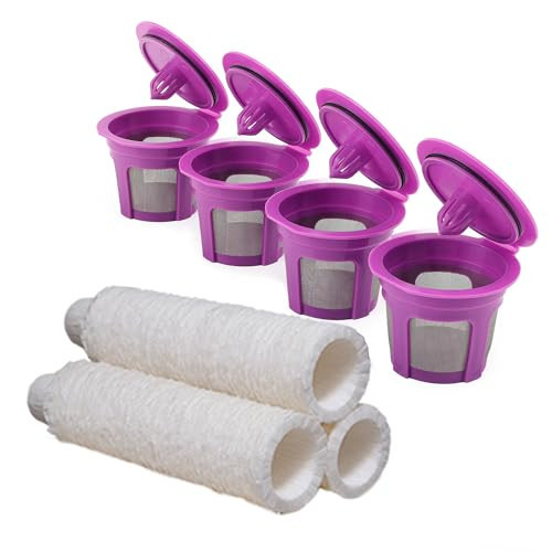Irmidi 4 Pack Reusable K Cup Coffee Pods with100 Count Disposable Coffee Filters,Compatible with Keurig Single Serve 1.0 and 2.0 | Amazon (US)