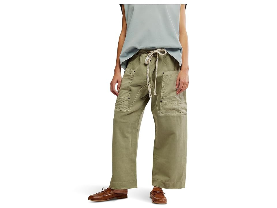 Free People We The Free Jet Set Knit Pull-On Pants Women's Clothing Oil Green : XL (Women's 14) 28, Cotton | Zappos