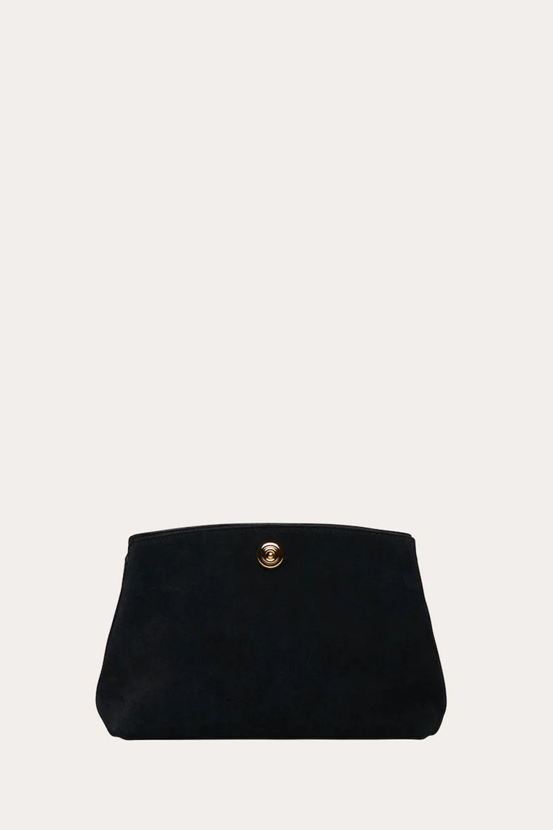Pushlock Pouch Black Suede | LITTLE LIFFNER