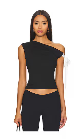 Raquel Tie Sleeve Top in Black | Revolve Clothing (Global)