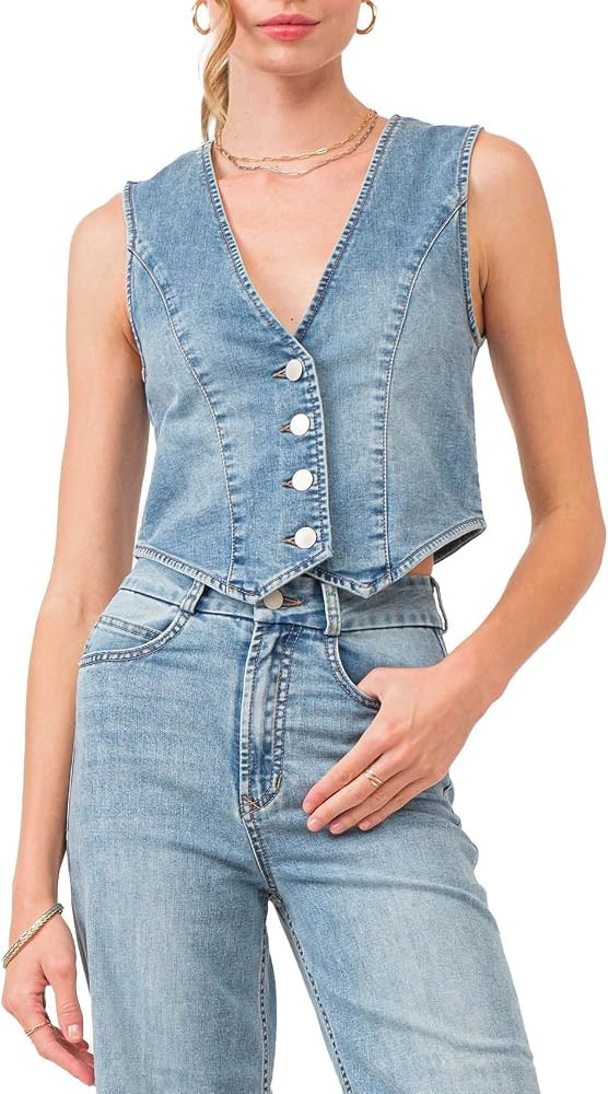 DEAR JOHN Norris Women's Vest V-Neck Button-Front Sleeveless | Amazon (US)