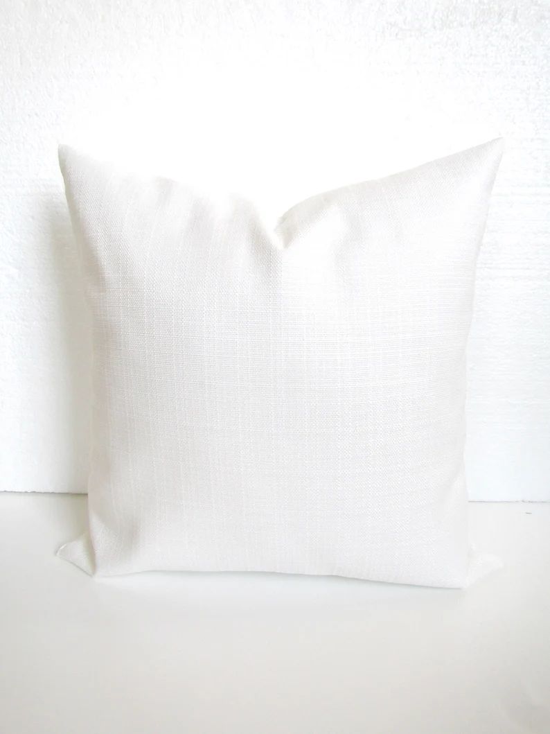 WHITE OUTDOOR PILLOW Covers White Throw Pillow Covers White | Etsy | Etsy (US)