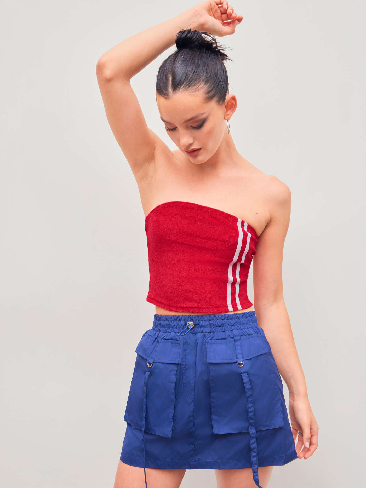 Striped Solid Crop Tube Top | Cider