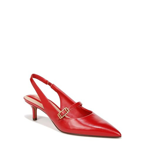 Franco Sarto Womens Khloe Pointed Toe Slingback Kitten Heel Cherry Red Leather 9.5 W | Amazon (US)