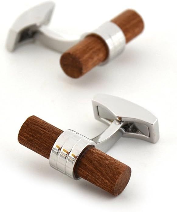 Merit Ocean Natural Wood Cufflinks Men's Wooden Cuff Links Wedding Business with Gift Box | Amazon (UK)
