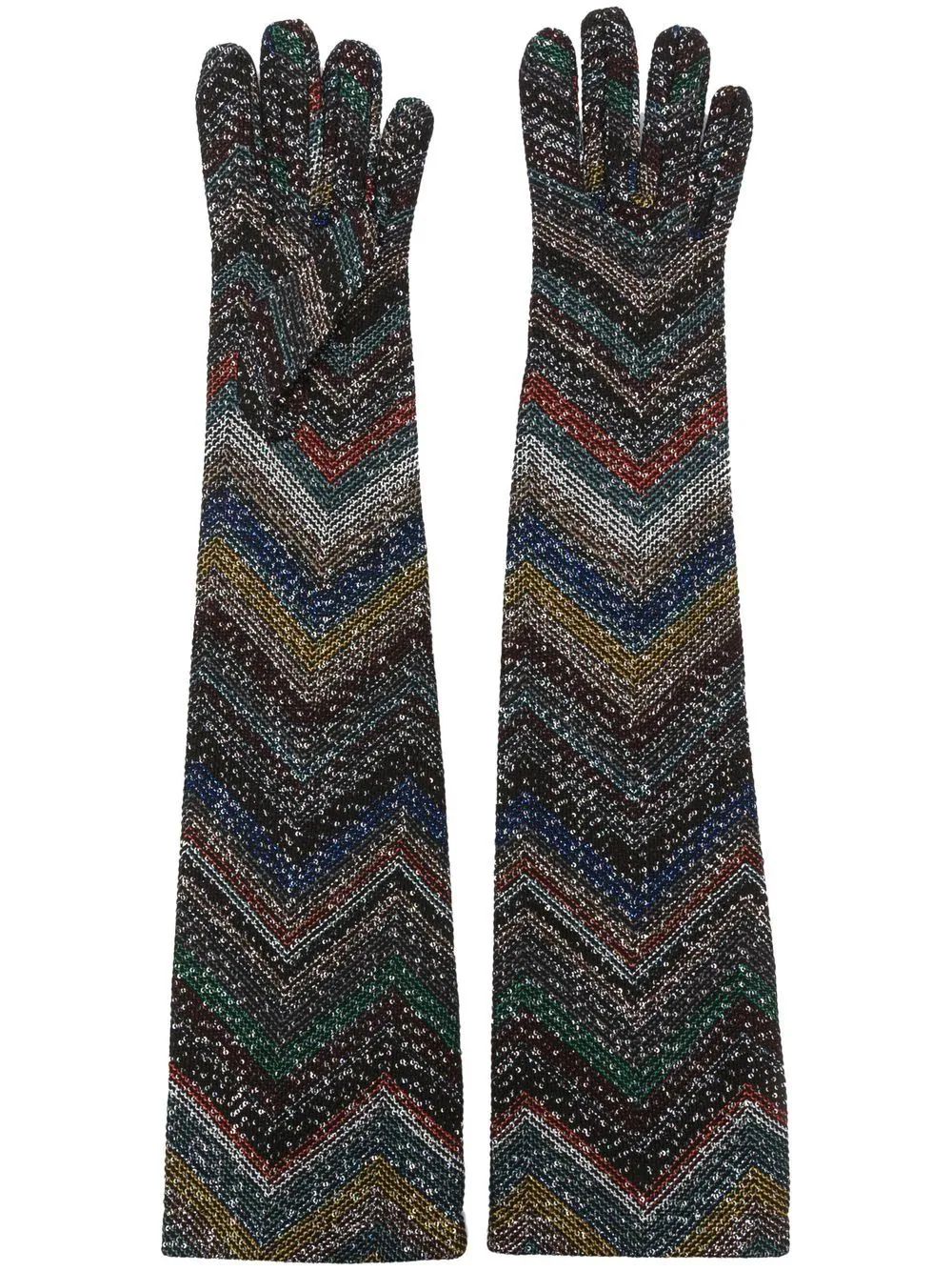 Missoni zig-zag Knit Long Gloves - Farfetch | Farfetch Global