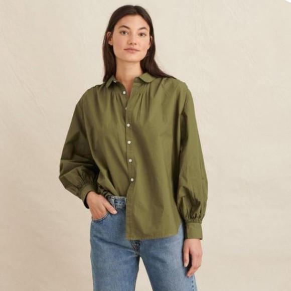 Alex Mill Olive Green Kit Shirt Shirt in Paper Poplin Size Small | Poshmark