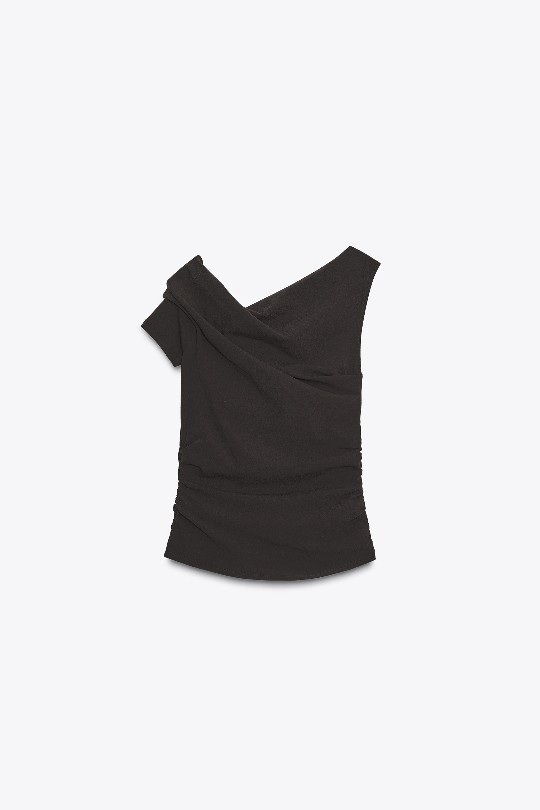 ASYMMETRIC RUCHED TOP | Zara US