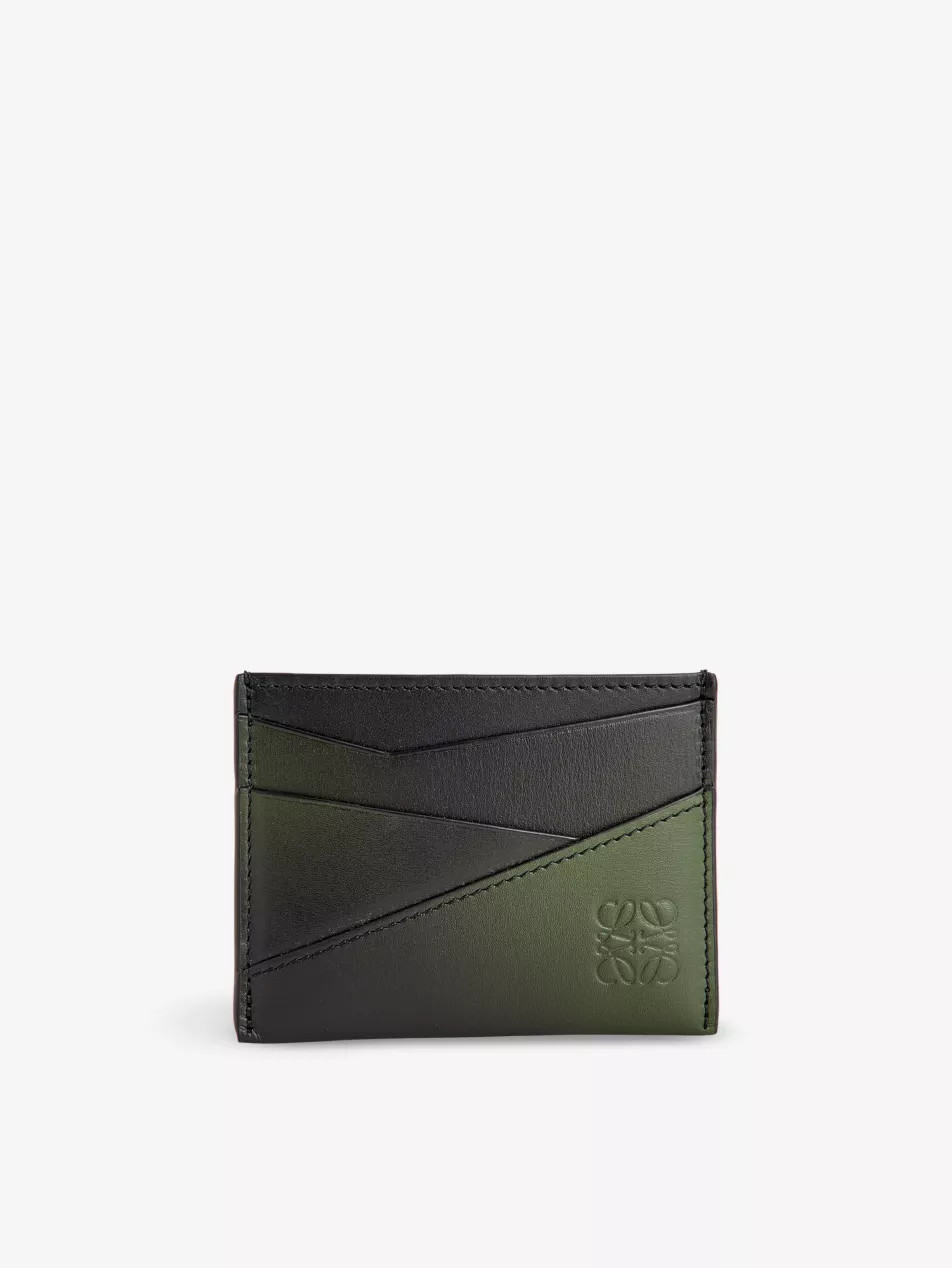 Puzzle Edge brand-debossed leather card holder | Selfridges