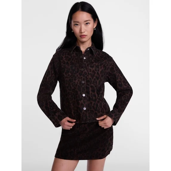 Scenario Women's Faux Leopard Print Jacket, Sizes XS-XXXL | Walmart (US)