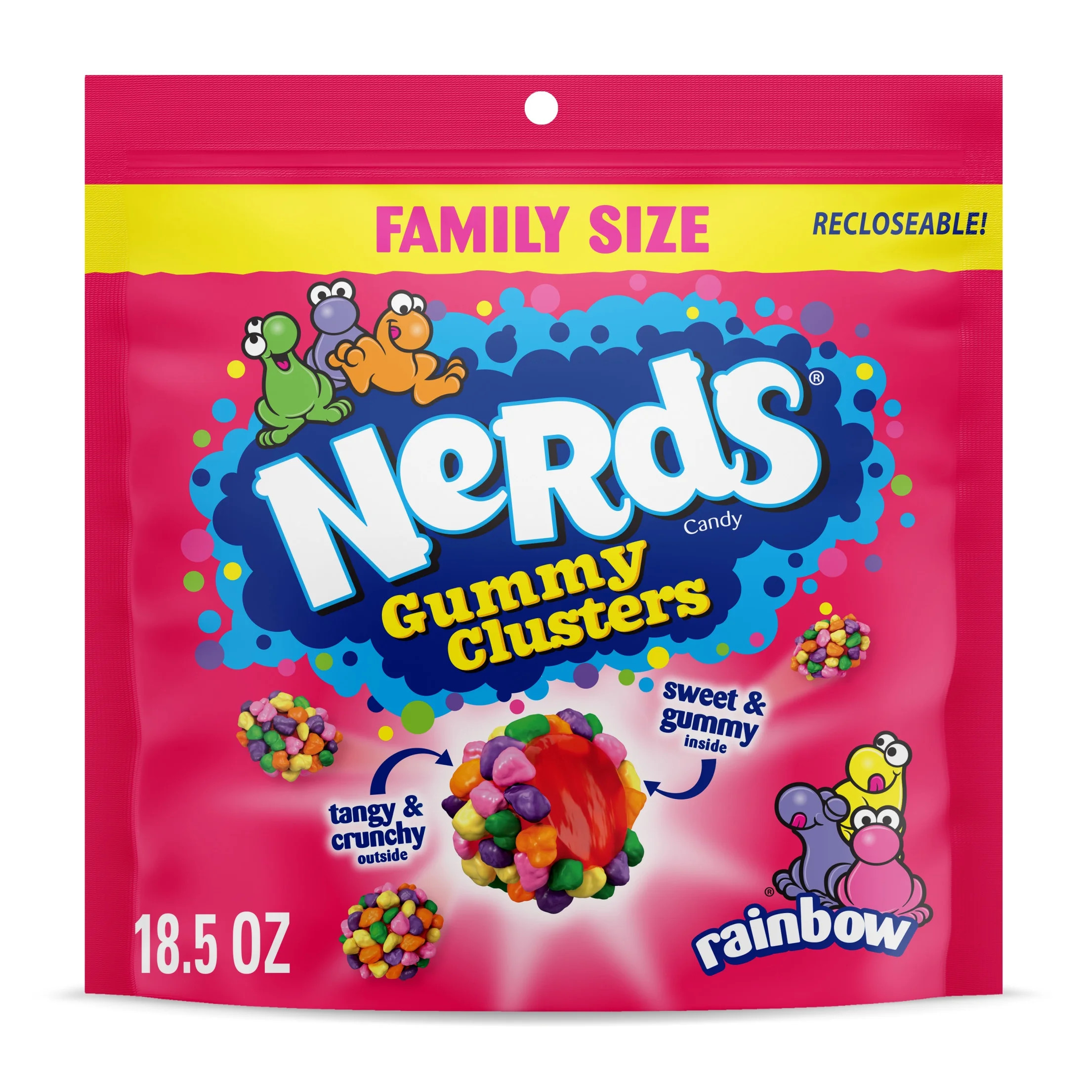 NERDS Gummy Clusters, Candy, Rainbow, Crunchy and Gummy, 18.5 oz | Walmart (US)