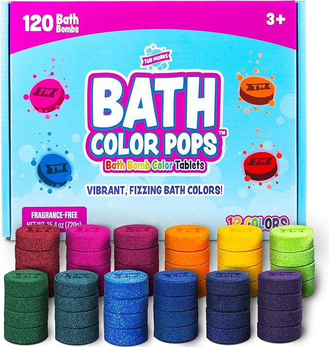 Tub Works® Bath Color Pops™ Moisturizing Kids Bath Bombs, 120 Count | Bath Bomb Refills for Ba... | Amazon (US)