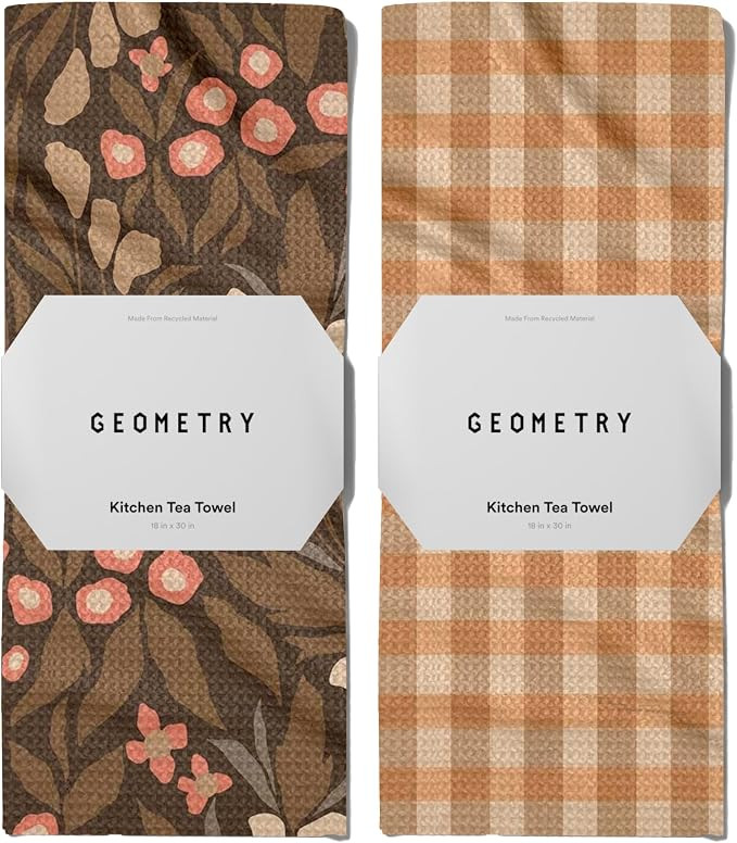 GEOMETRY Kitchen Towels - Quick Dry Microfiber Cloth Dish Towels for Kitchen Drying - Premium Qui... | Amazon (US)