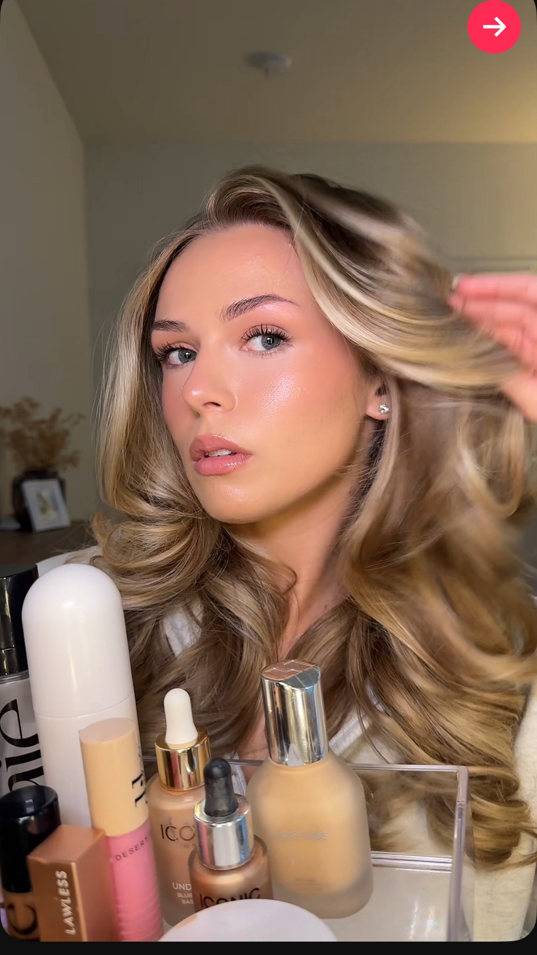 Full glam look to go out that is acne friendly 🤍