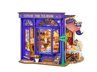 Rolife® Leisure Time Tea Room DIY Miniature House Kit By Robotime | 9.45" x 6.1" x 7.09" | Michaels® | Michaels Stores