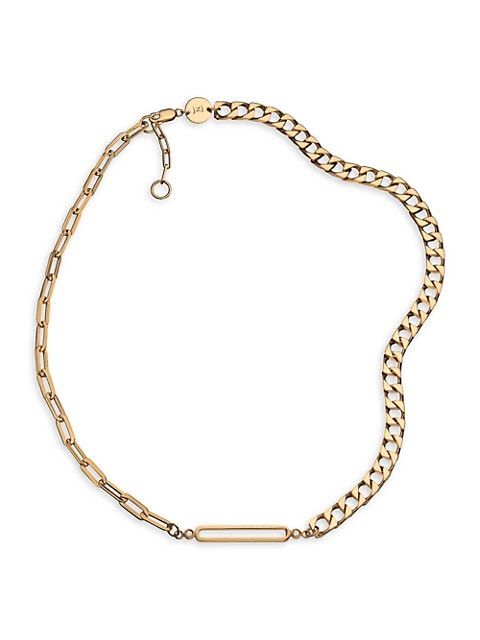 Rosalind 14K Goldplated Mixed-Link & Diamond Necklace | Saks Fifth Avenue