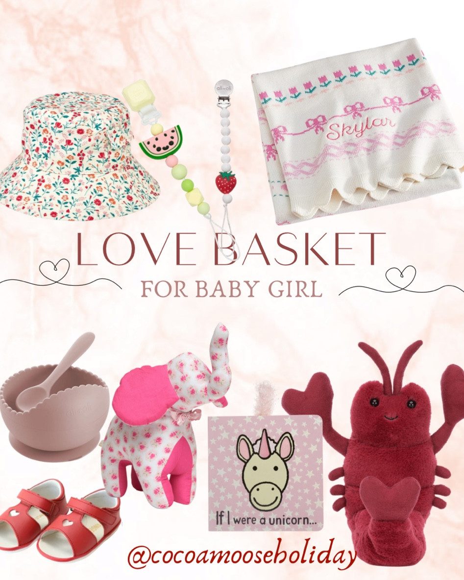 Love basket for baby girl Valentines Day, love basket, baby girl gifts, baby Valentine’s Day, Valentine’s Day books, baby blanket, jellycat, baby spring bucket hat, fruit pacifier clips, toddler baby paci clips, Valentines Day gift guide, unique gifts for kids 

#LTKkids #LTKGiftGuide #LTKbaby