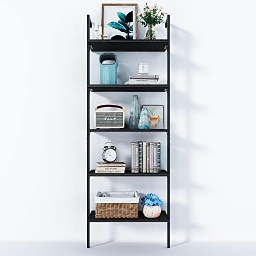 ODK Ladder Shelf, 73.4 Inches Wall Mounted Ladder Bookshelf with Metal Frame, Open Industrial Shelve | Amazon (US)