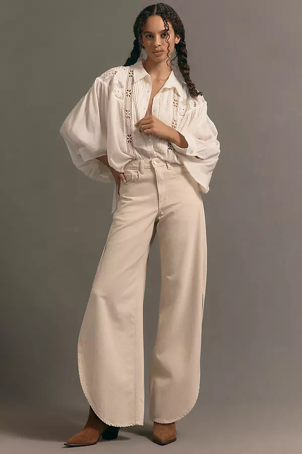 Rori High-Rise Side-Split Barrel Jeans | Anthropologie (US)