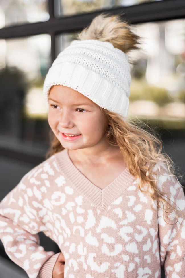Reassuring You Toddler Cream Pom Beanie | The Pink Lily Boutique