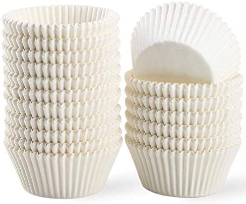 Warmparty Baking Cups Cupcake Liners, Standard Sized, 300 Count (White) | Amazon (US)
