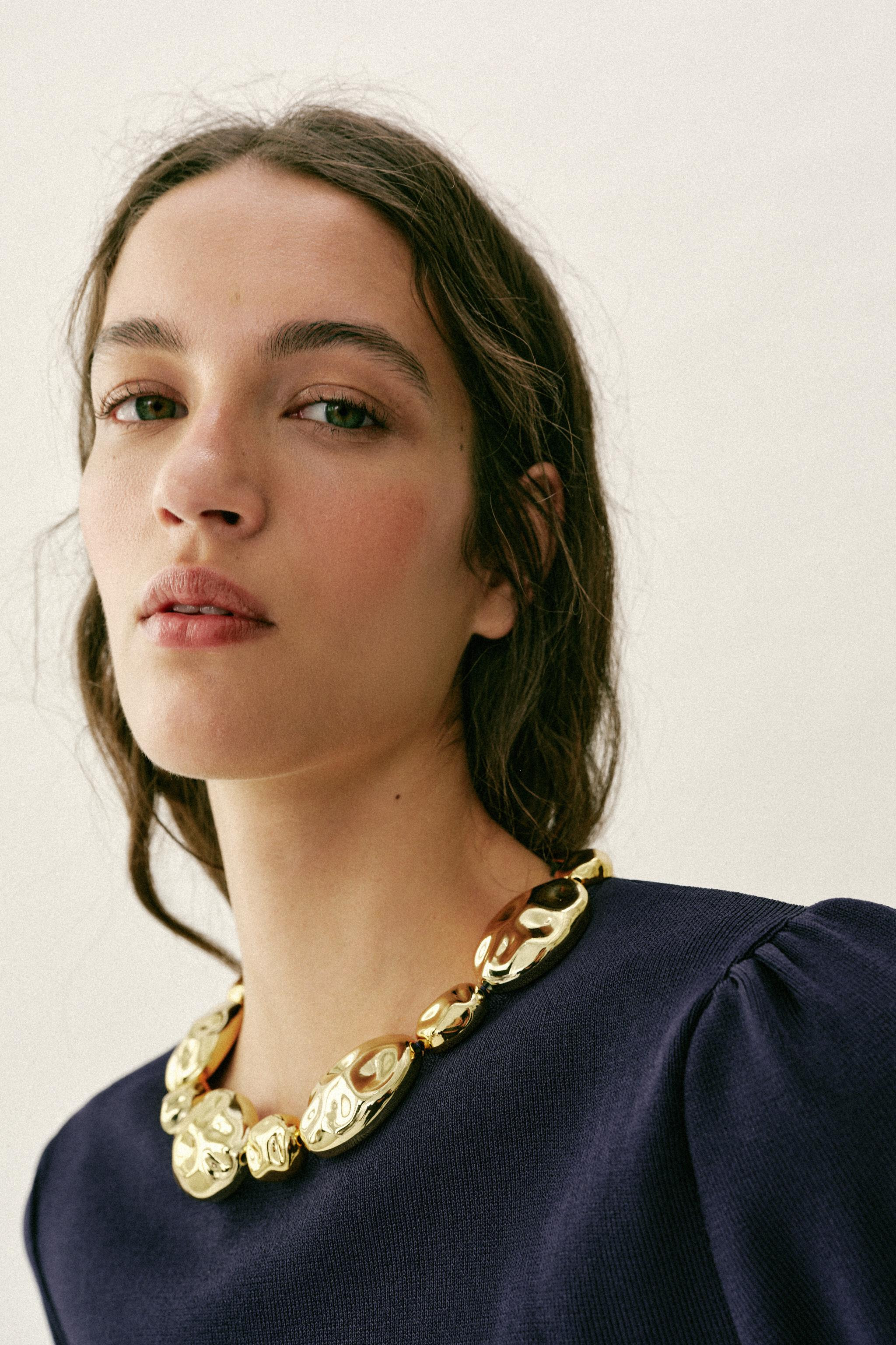KNIT TOP WITH GOLDEN BEADS | Zara UK
