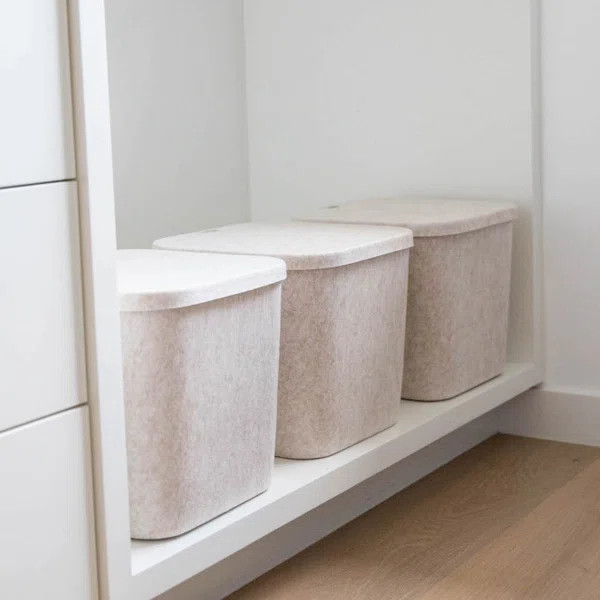 Sculpted Felt Storage Bin with Lid | Wayfair North America