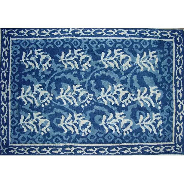 Indigo  Dabu Block Print Cotton Table Placemat 19" x 13" Blue | Walmart (US)