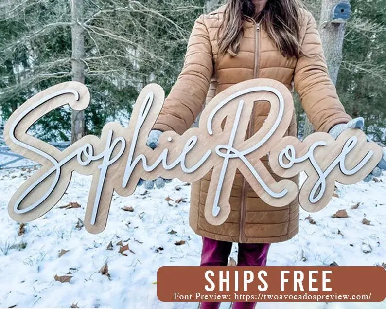 Large Wood Name Sign, Nursery Name Sign, Boho Nursery Sign , Above Crib Cut Out, Layered Baby Nam... | Etsy (US)