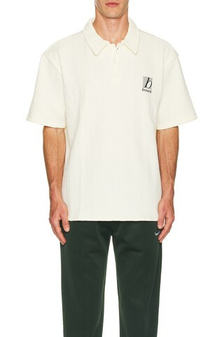 Bound Textured Polo in Ecru from Revolve.com | Revolve Clothing (Global)