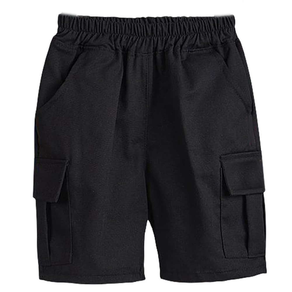 Boys School Uniform Shorts with Pockets Jogger Summer Cargo Short for Kids(Age4-12Y) | Amazon (US)