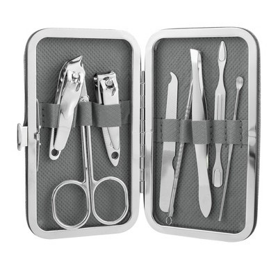Unique Bargains 1 Set Manicure Set Professional Nail Clippers Kit for Travel Gray Stainless Steel | Target