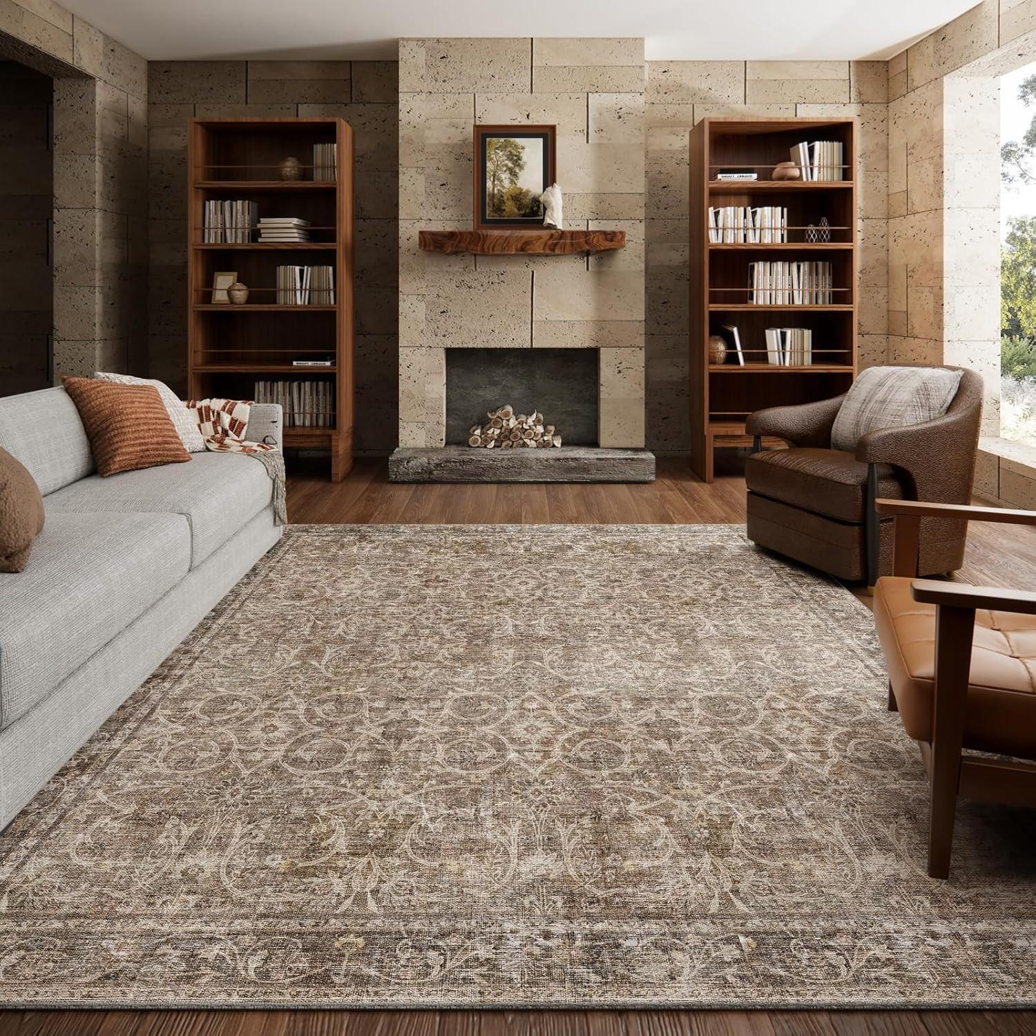 Machine Washable Rugs for Living Room: 8x10 Area Rugs for Bedroom | Amazon (US)
