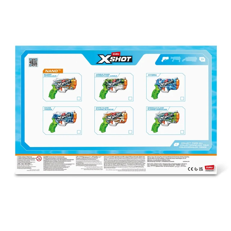 XSHOT Water Fast-Fill Skins Nano Water Blaster 4-pack by ZURU for Ages 5+ - Walmart.com | Walmart (US)