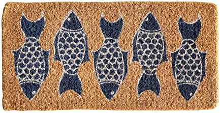 Creative Co-Op Fish Print Natural Coir Doormat | Amazon (US)